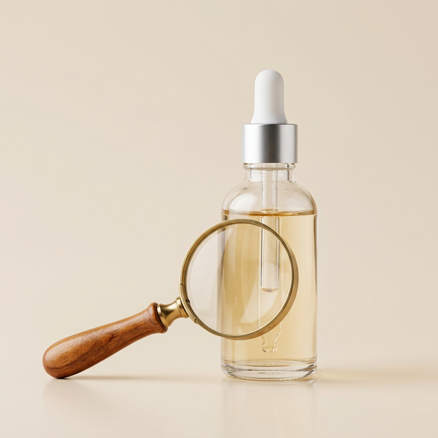 Serum Flasche unter der Lupe – nur geprüfte Produkte